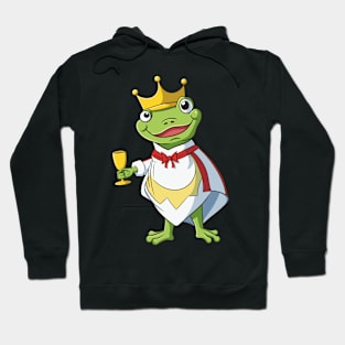 King Frog with golden cup Hoodie
